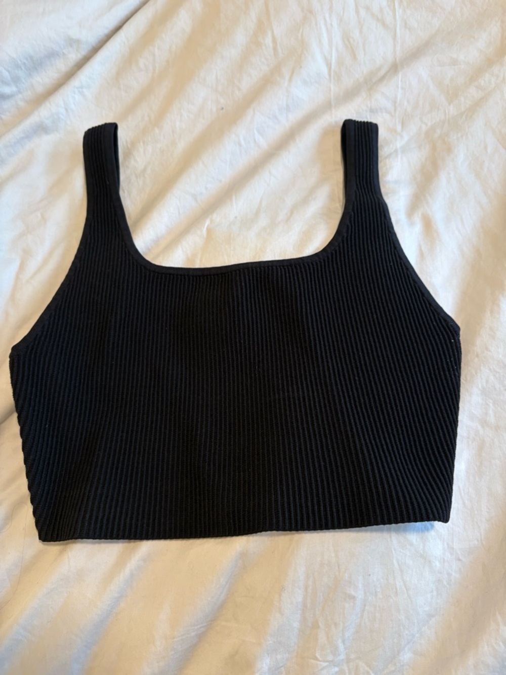 Aritzia Babaton Black Cropped Sculpt Tank